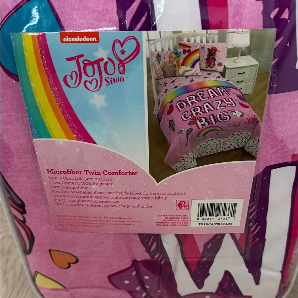 NWT JoJo Siwa Pink and White Unicorn Comforter Twin